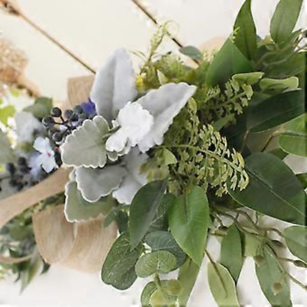 Konstgjord blomsterslinga för våren 65x25cm för dörr, spegel, bröllop & stolsdekoration