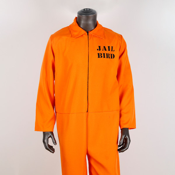 1 st fängelsekläder män klänning accessoarer män vuxen orange p