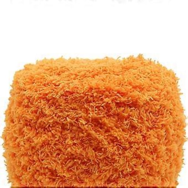 Korall Sammet Garn för Stickning och Virkning, Tjockt, Bekvämt Varmt Garn Chunky Yard för Dockväskor Hattar Tröja DIY Hantverk Orange Orange