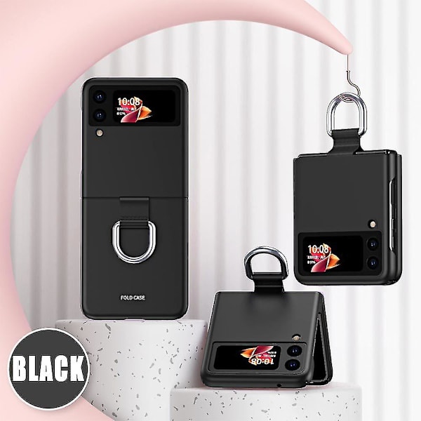 Sjokkbestandig deksel for Samsung Galaxy Z Flip 3 5g med fingerring - Svart