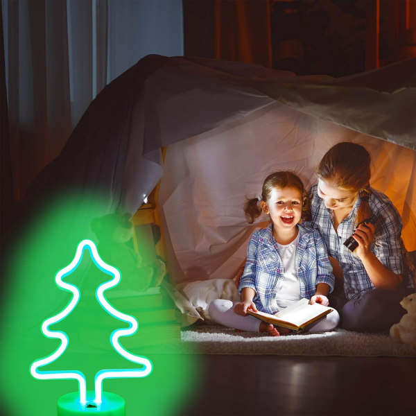 1 stk juletre neon LED neon juledekorasjon USB/batteri