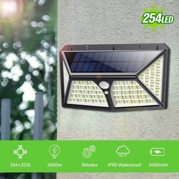 LED-lampor, 2 st solcellslampor med dubbla sensorhuvuden (260 lampor cspa