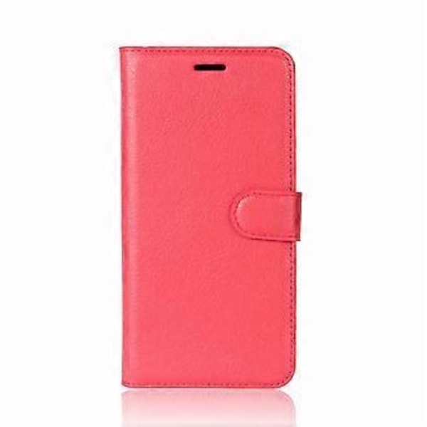 Litchi Tekstur PU Læder Magnetisk Wallet Cover til Sony Xperia XA2 - Rød Red