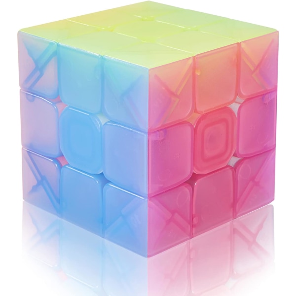 1 stk. (Jelly Color) 3x3 Rubik's Cube, Farverig Speed ??Cube 3x3