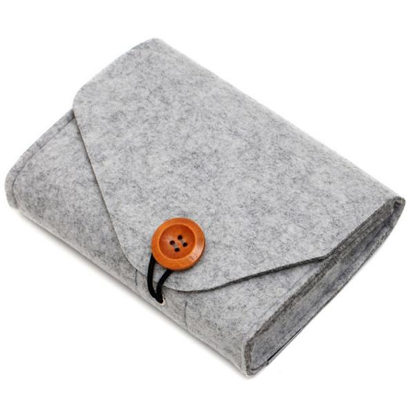 Kannettava huopapussi säilytyskotelo hiirelle, matkapuhelimelle, kaapeleille,