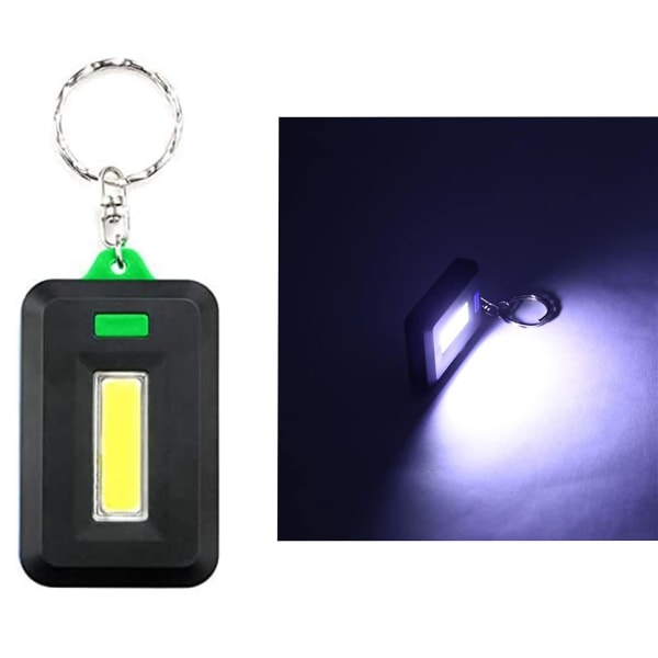 2st mini led ficklampa nyckelring, mini nyckelring ljus nyckelljus med nyckelring, Cob led liten nyckelring ficklampa, mini ultra