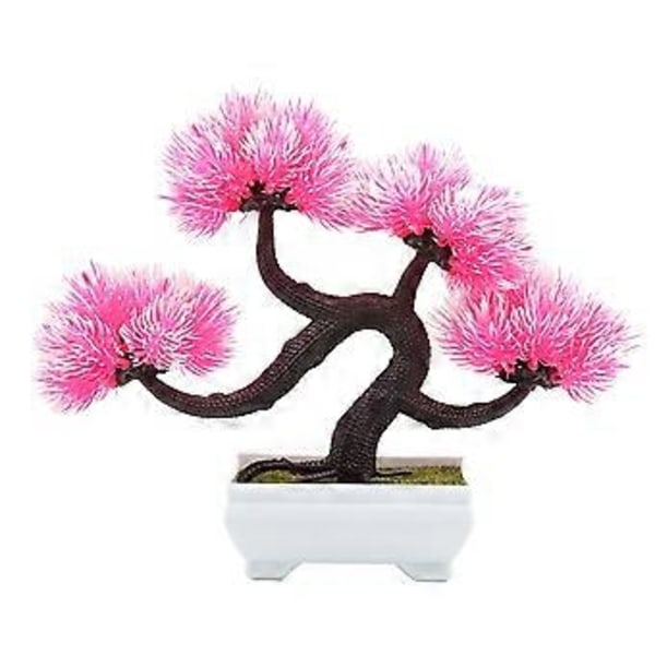 Kunstig potteplante dekor Simulering Bonsai Tre Furu Potte for Hjemmekontor (Lilla)