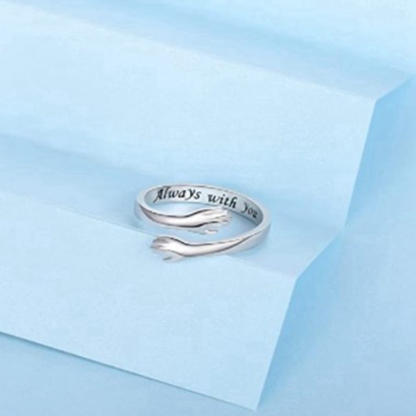 S925 Sterling Hopea Hali Ring Naisille Teini-Tytöille, Säädettävä Ri