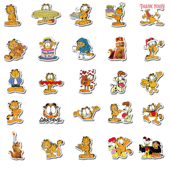 50 söta tecknade Garfield-klistermärken