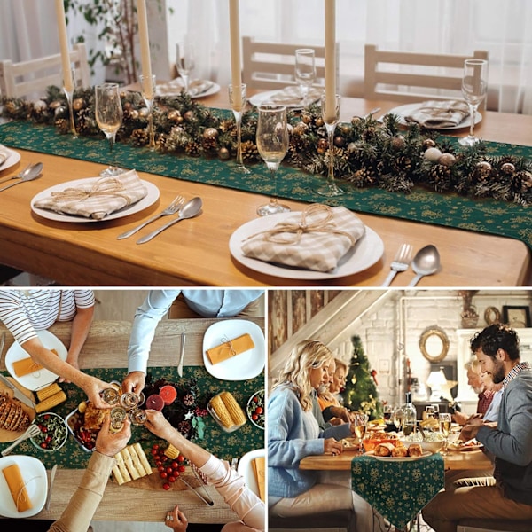 Julbordstablett broderad bordslöpare dekor snöflinga C