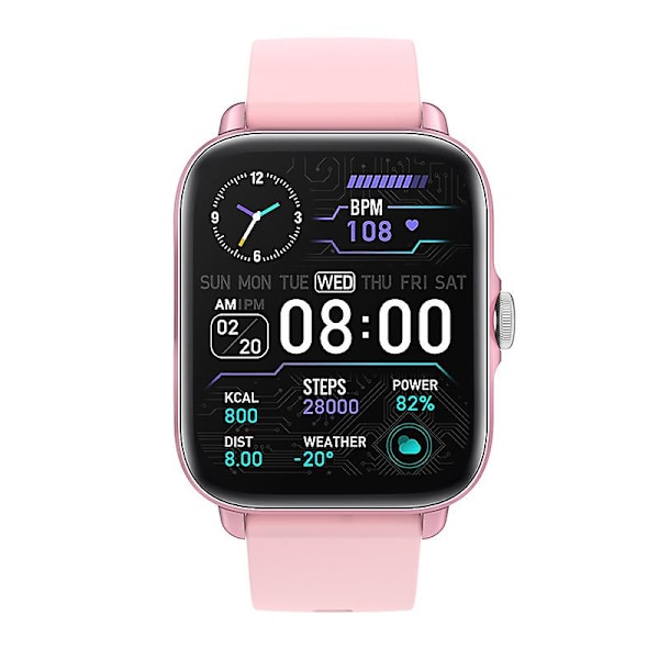 Y22 Fitness Tracker Hälsomonitor för Hjärtfrekvens, Sport 1,7 tums Pekskärm Bluetooth Smart Watch för Android Iphones