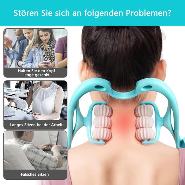 Grön handhållen nackmassage rulle