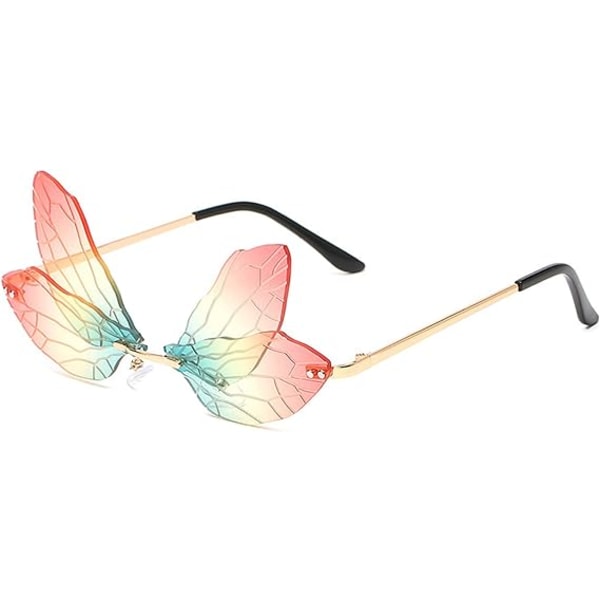 1 stk. Fashion Rimless Dragonfly Uregelmessige Linser Rimless Shades Par