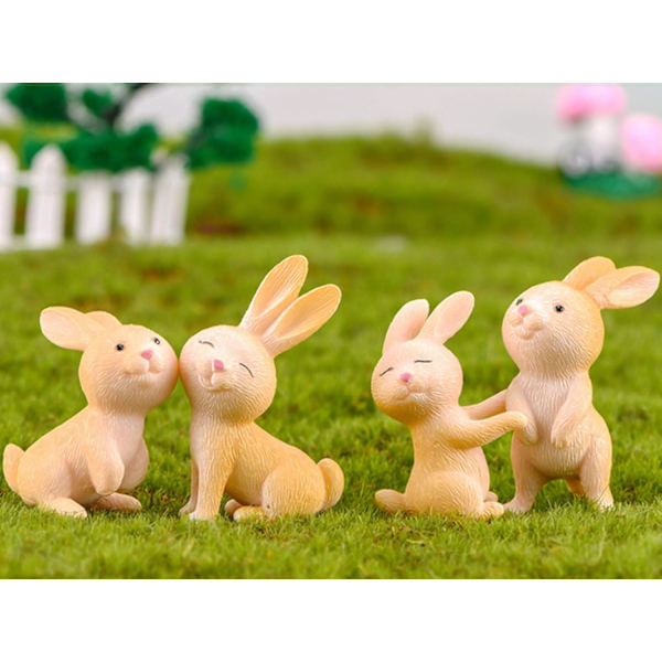 7 stk. søde miniature kanin figur dyr kanin figurer legetøj