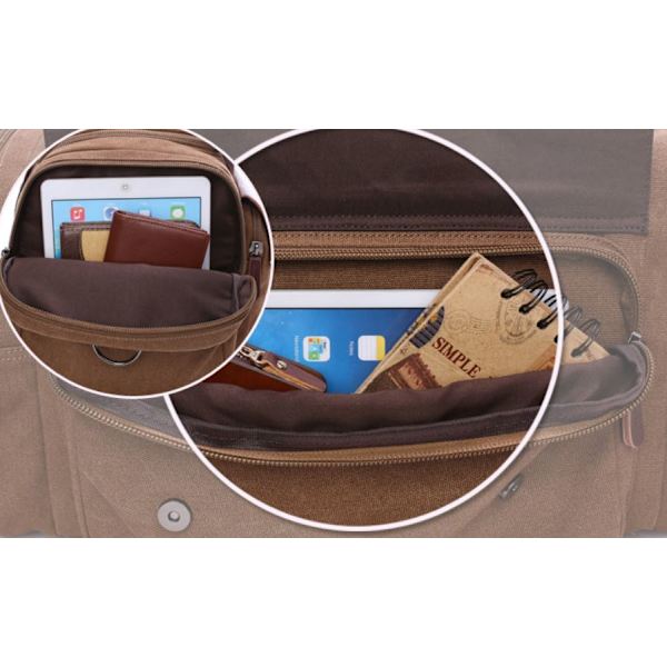 Ekspanderbar lerrets duffelbag reise overnatting holdall helgebag