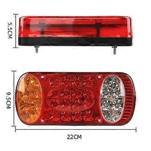 12-24V 32LED IP65 Bremselygte Bagbremse Indikator Lampe Lastbil Trailer Campingvogn 22*9.5*5.5cm