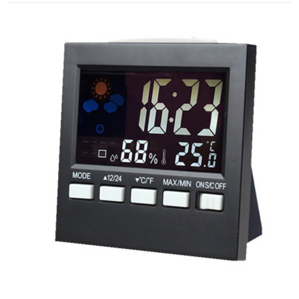 LCD Digital Termometer Väderstation Klocka & Alarm Kalender Hy