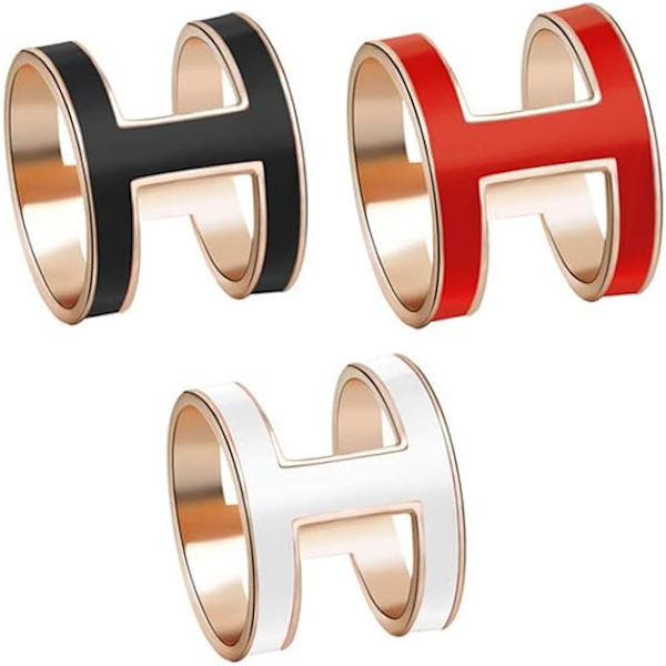 Kvinnors rostfritt stål tre ringar sling spänne, 3 stycken H-form
