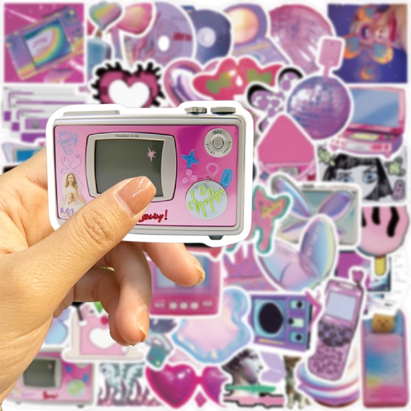 50PCS purple vaporwave girl graffiti stickers, DIY, waterproof