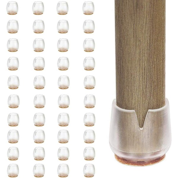 Stoleben - 40 STK - Filtfod - 12-16MM - Silikonepude til møbler/stole/møbler - Anti-ridse stolebensbeskytter - Buffer stolebeskyttelse parket