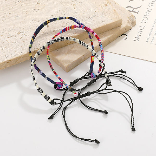 Surferarmbånd for kvinner og menn - 5 farger 5 stykker Boho-stil - Strand- og festivalsmykker - Håndlaget økologisk bomull Vanntett justerbar