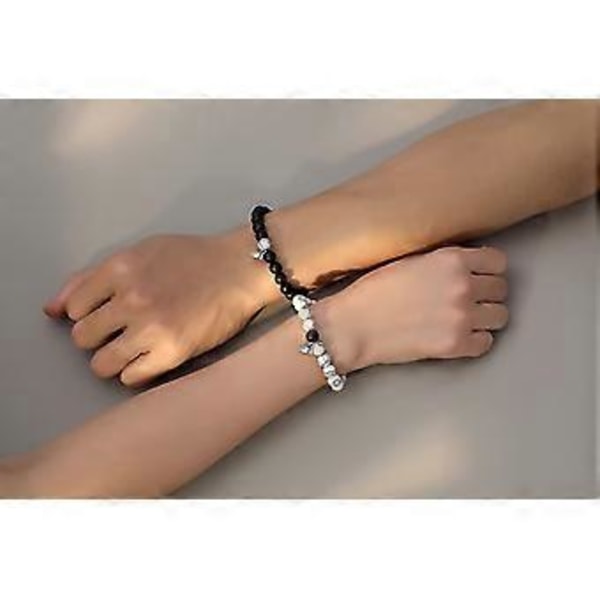Par Matchende Krystal Armbånd Evigt Forhold Armbånd Smykker Gaver til Kæreste/Kæreste white