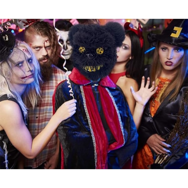 Skrämmande Halloween Mask Bear Rabbit Mask, Bloody Plush Head Mask, Ha