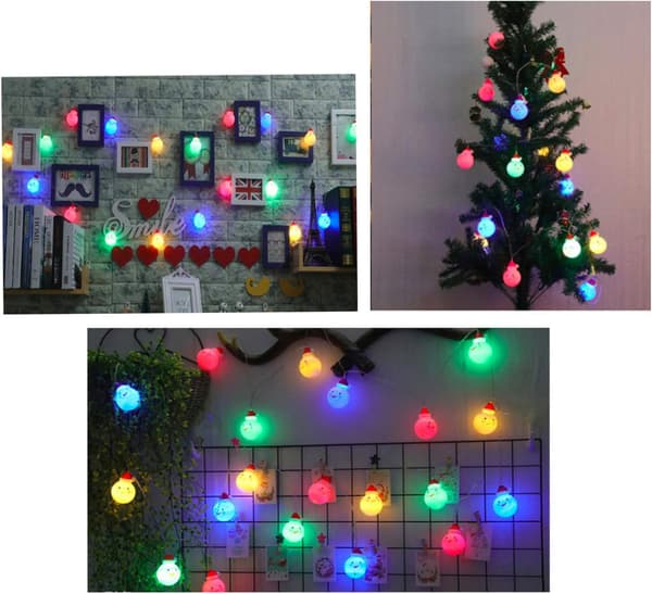 Julelys, PTN LED snømannlys, 3 meter