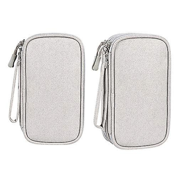 Powerbank-etui, elektronisk tilbehør, arrangørpose, kabelarrangørpose, USB-flashdrev-etui, eksternt (grå)