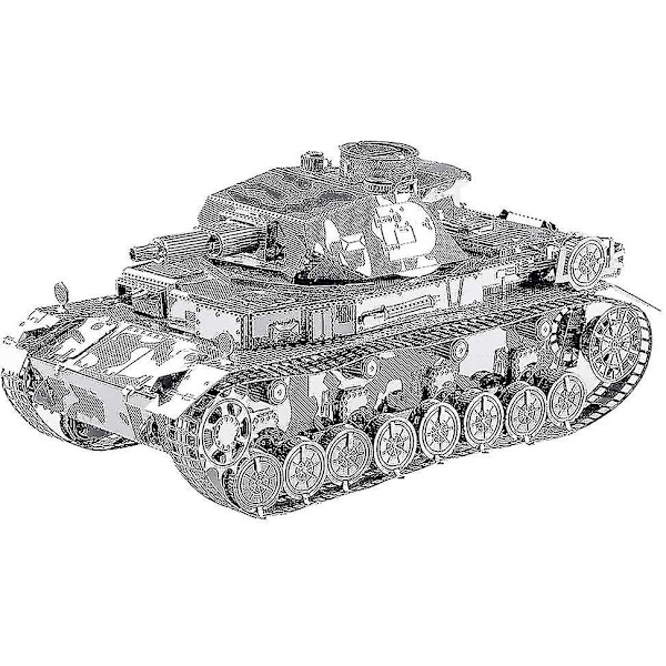 3D-metallmodellbyggsats för vuxna - Tysk IV-stridsvagn DIY 3D-metallpussel, julklappar och nyårspresenter till vuxna