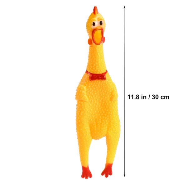 Stor skrikande kyckling leksak gul gummi pipande kyckling leksak nyhet och hållbar gummi kyckling gag hund leksaker present