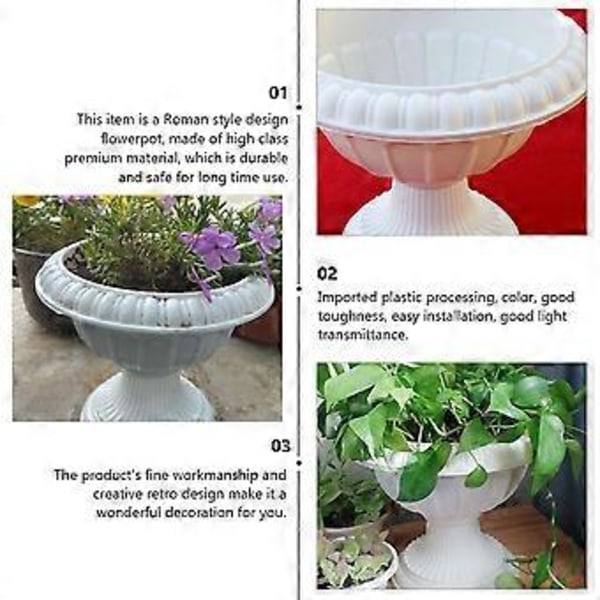 3 st Konstgjorda Utomhusväxter Mini Planter Utomhus Planteringskärl Veranda Hus Växtkruka Blomkrukor Utomhus Plast
