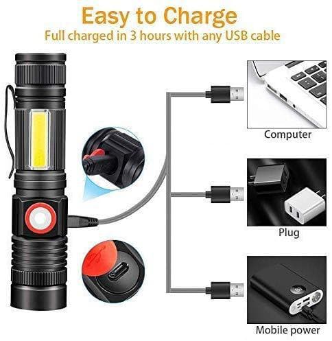 Mini USB -ladattava taskulamppu, jossa magneettinen taskulamppu