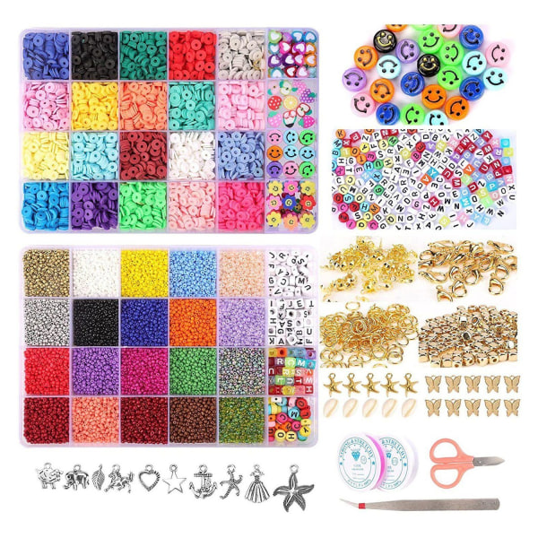 Craft beads 24 grid soft clay millet beads DIY set, (1 piece), ha