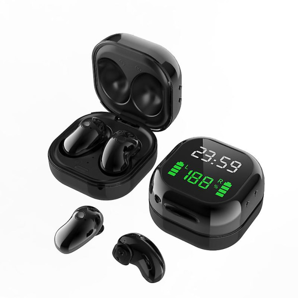 S6plus Tws Trådløs Digital Display Mini In Ear Bluetooth Headset（Svart）