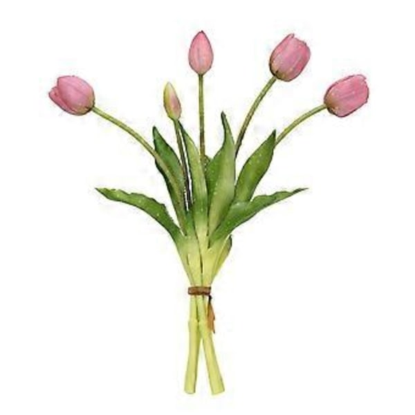 Kunstig Rosa Tulipan Bukett - 15 stk, 40cm, Hjemmeinnredning, Realistisk Følelse