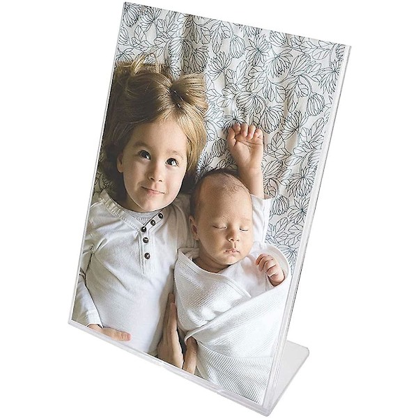 2 stk. Akrylplakat, Skiltholder, Display Plakatholder, A5 L Form Klar Akryl Counter Plakatskilt Display Skrå