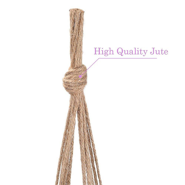 Växtupphängning, 6 st hängande planter blomkruka växtkorg jute rep hållare för inomhus utomhus 90 cm (10 st)