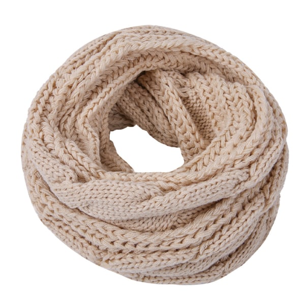 Women's thick rib knitting winter circular scarf cashmere wool li