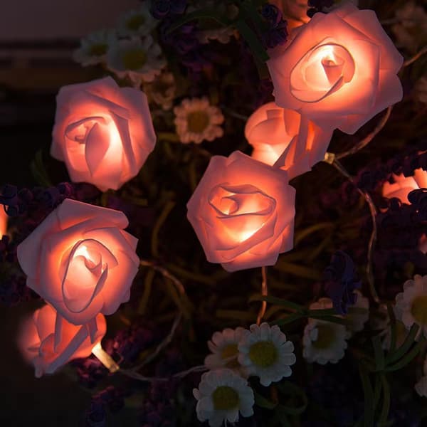 2 stk. LED Rose Batteri Lys Festlig Dekorative Lys Lys Rum