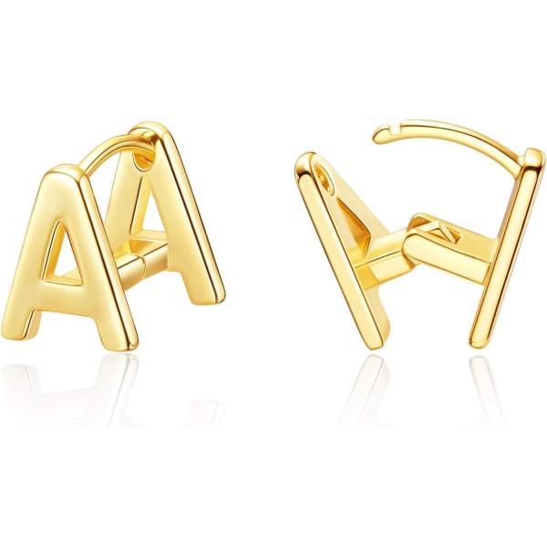 Inledande örhängen för kvinnor 14K guldpläterade 26 bokstäver A-Z Ea