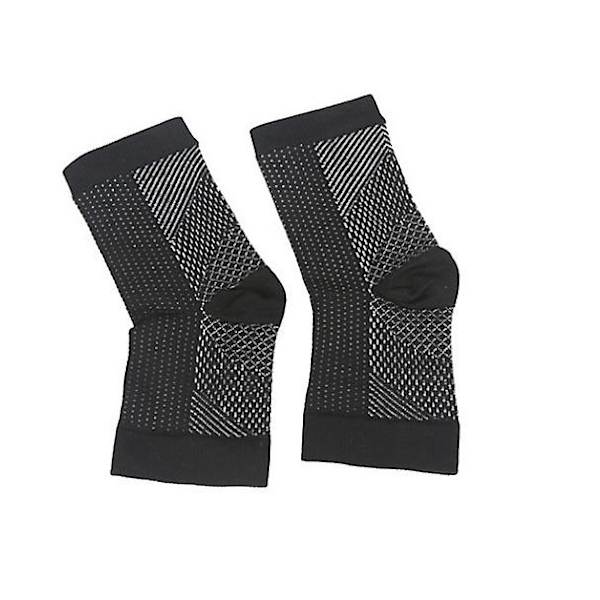 2 par plantar fasciitis kompressionsstrømper til kvinder og mænd - de bedste ankelstrømper til lindring af plantar fasciitis, svangstøtte S M sort