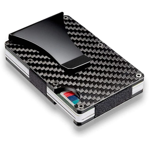 Men Blocking Slim Money Clip Carbon Fiber Kredittkortholder Lommebok Klips