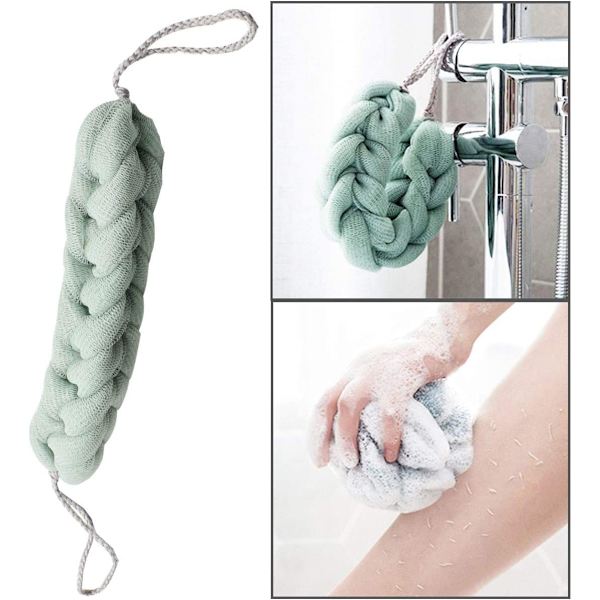 3 st Loofah Svamp Exfolierande Mjukt Finmaskigt Duschblomma Lång Färgad Svamp för Bad Hållbar Duschborste för Kvinnor och Män