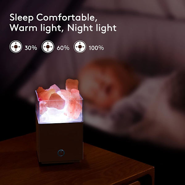 Hvid projektor saltlampe natlys 2 i 1