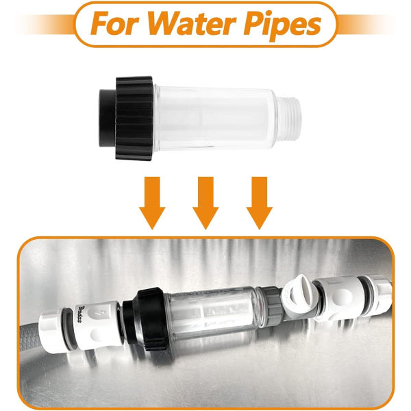 Vedenpuhdistin suodatinlisäkkeellä kaikille painepesureille, joissa on 3/4 tuuman liitäntä - 3 kpl