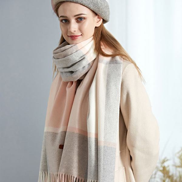 Ullhalsduk Dam Versatile Sjal Tjockad Kashmir Varm Halsband - Rosa
