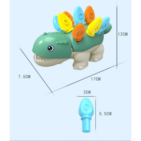 Legetøj til småbørn, legetøj til babyer, finmotorik, sensorisk legetøj, finmotorik, udviklingslegetøj, dinosaurlegetøj（Grøn）