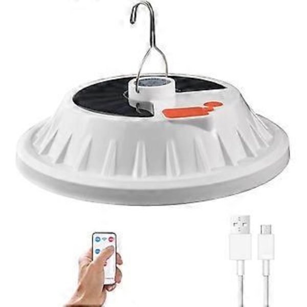 120 LED aurinkokenno-campingvalaisin kaukosäätimellä, USB ladattava lyhty valo sähkökatkoihin 5 tilassa IPX7 vedenpitävä telttavalaisin