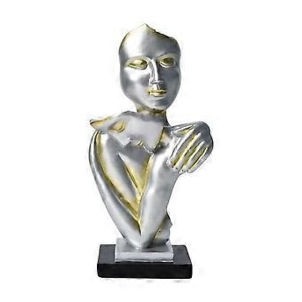 Abstrakt Kramande Par Ansikte Skulptur Kärlek Figurin Alla Hjärtans Dag Present Par Kram Skulptur Ornament för Festival Bondgård (Champagne) Champagne